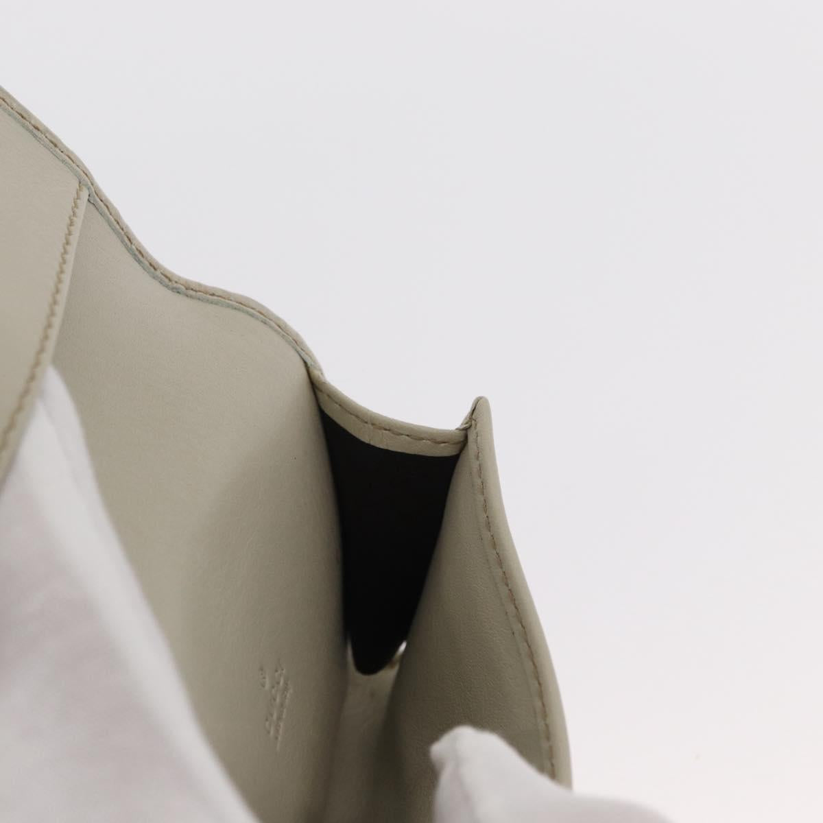GUCCI GG Canvas Guccissima Card Case Leather White 120965 Auth am9609V
