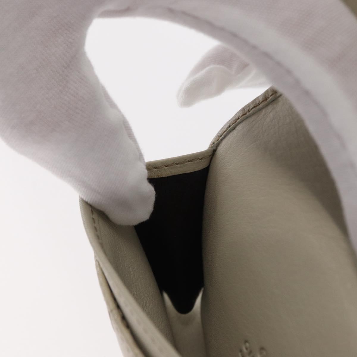 GUCCI GG Canvas Guccissima Card Case Leather White 120965 Auth am9609A