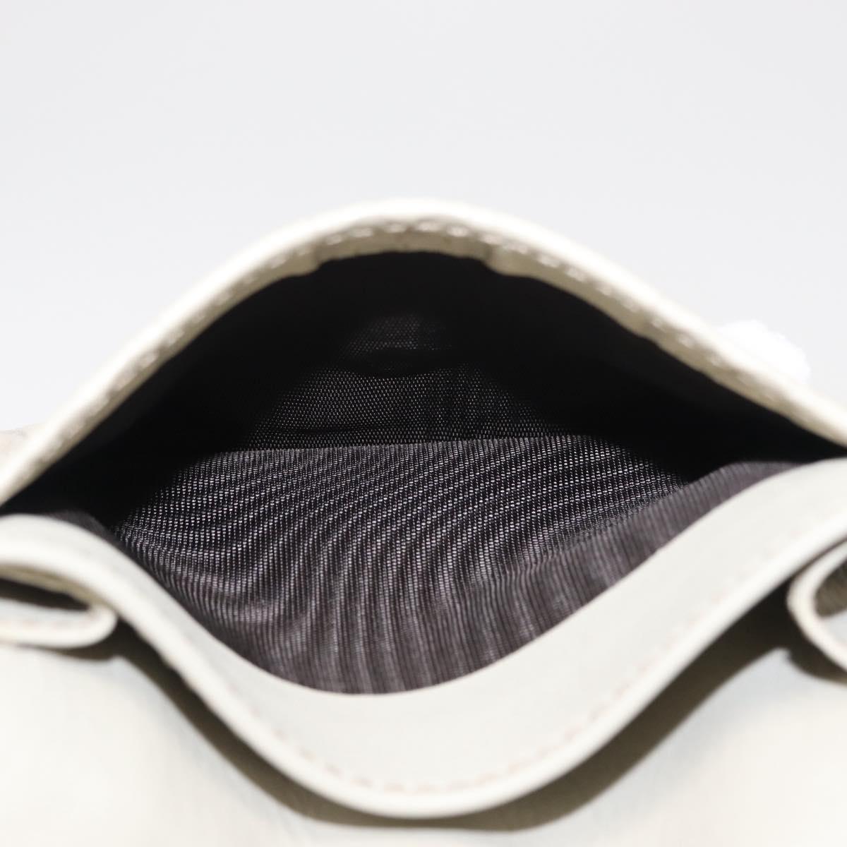 GUCCI GG Canvas Guccissima Card Case Leather White 120965 Auth am9609A