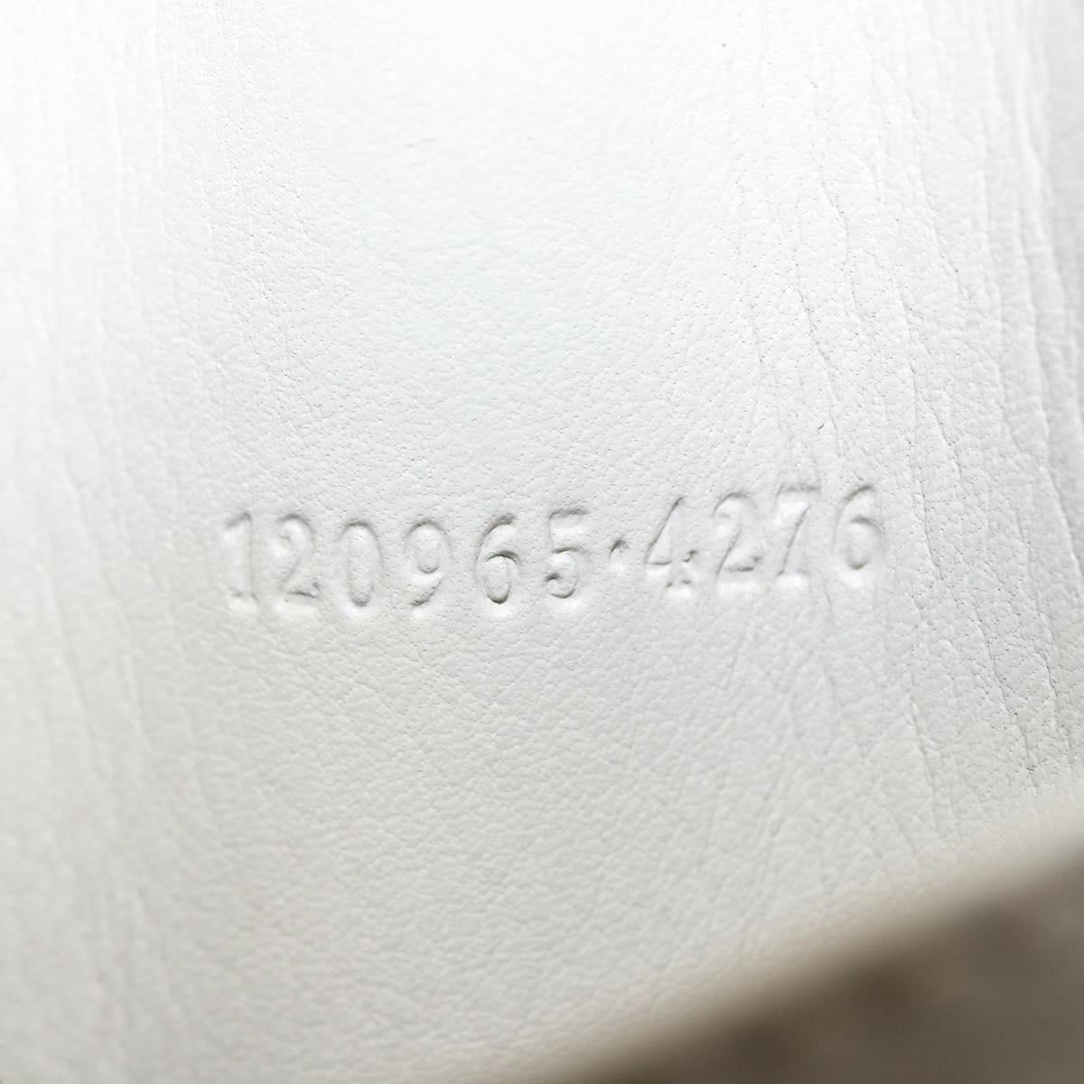 GUCCI GG Canvas Guccissima Card Case Leather White 120965 Auth am9609A