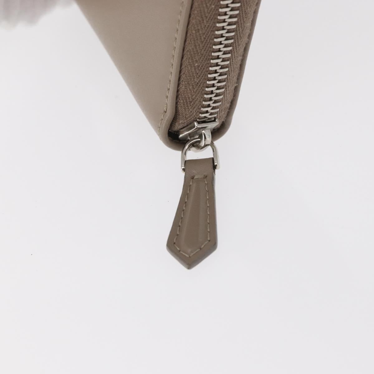 FENDI Long Wallet Leather Beige Gold Auth am9610