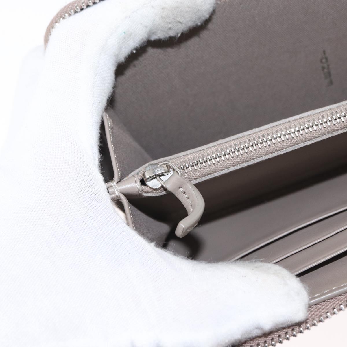 FENDI Long Wallet Leather Beige Gold Auth am9610