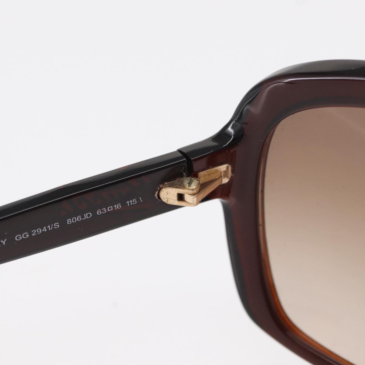 GUCCI Sunglasses plastic Dark Brown Auth am9614