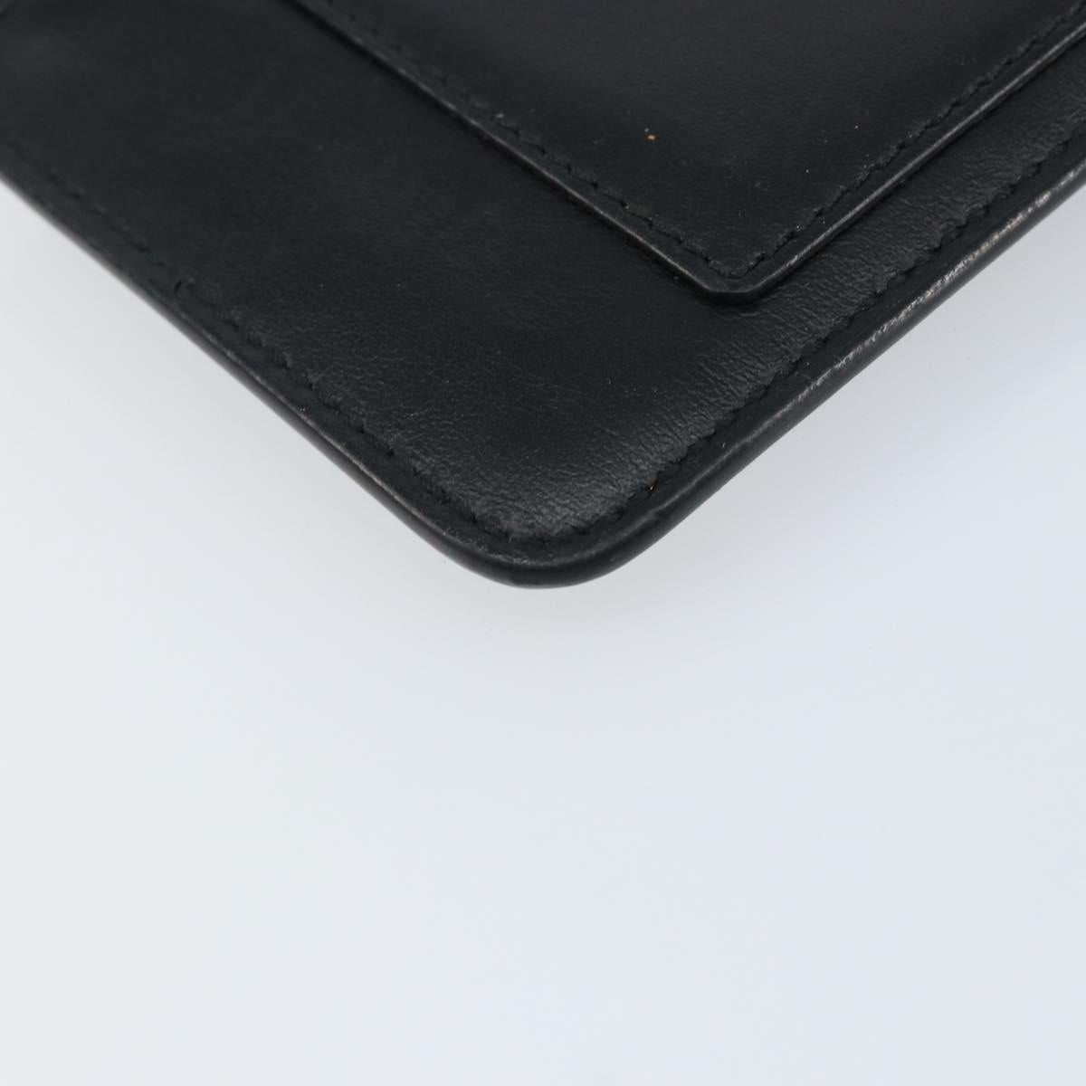 Salvatore Ferragamo Gancini Coin Purse Leather Black Gold Auth am9616