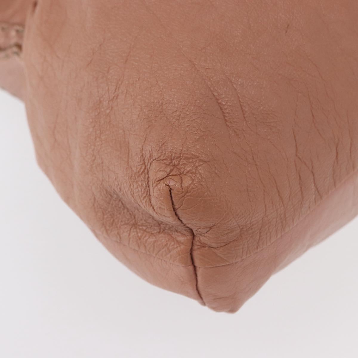 FENDI Celeria Shoulder Bag Leather Pink Silver Auth am9621