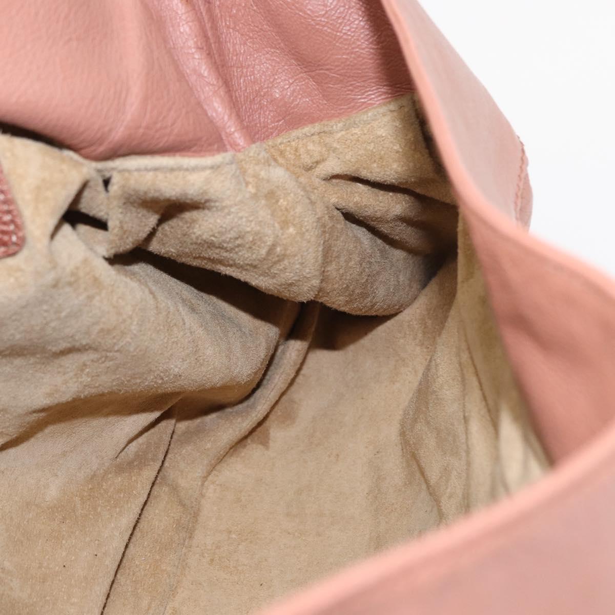 FENDI Celeria Shoulder Bag Leather Pink Silver Auth am9621