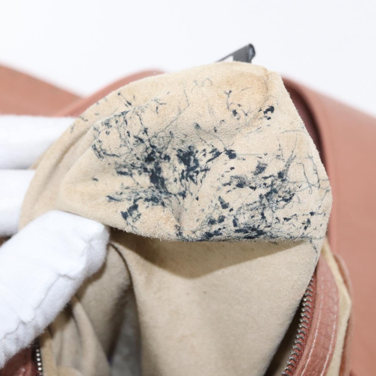 FENDI Celeria Shoulder Bag Leather Pink Silver Auth am9621