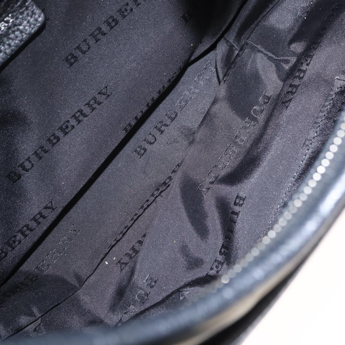 BURBERRY Nova Check Shoulder Bag Nylon Black Silver Auth am9622