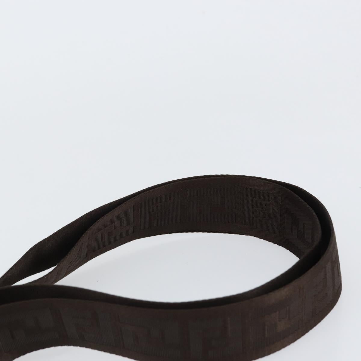 FENDI Zucca Canvas Shoulder Bag PVC Black Brown Auth am9623