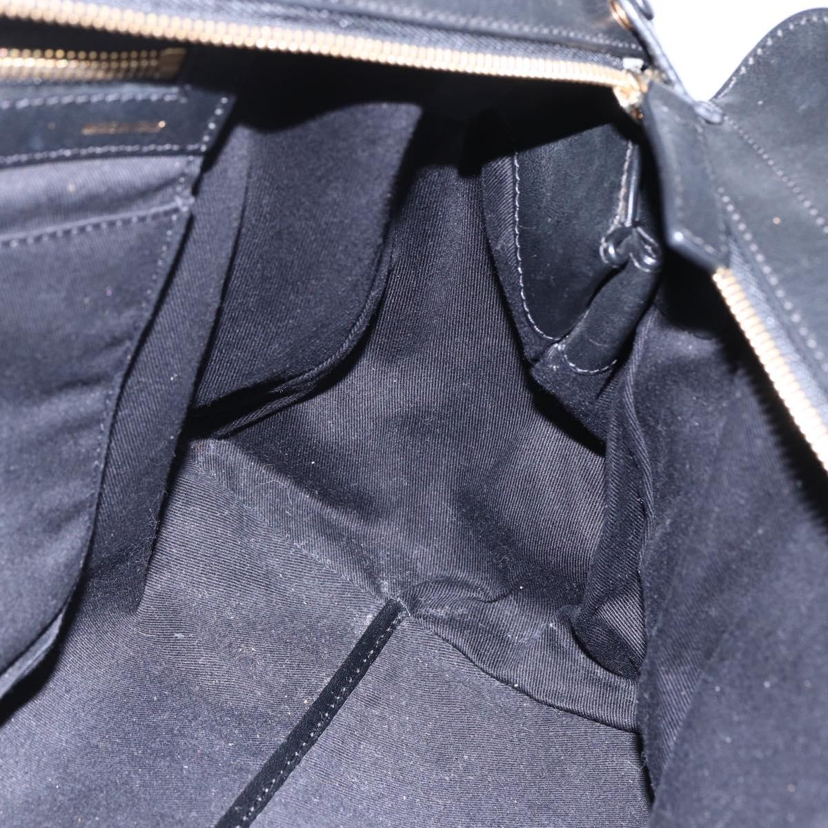 Chloe Alice Hand Bag Leather Black Gold Auth am9624