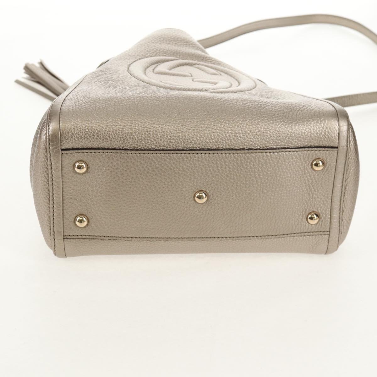 GUCCI Soho Hand Bag Leather 2way Champagne Gold Gold 336751 Auth am9635V