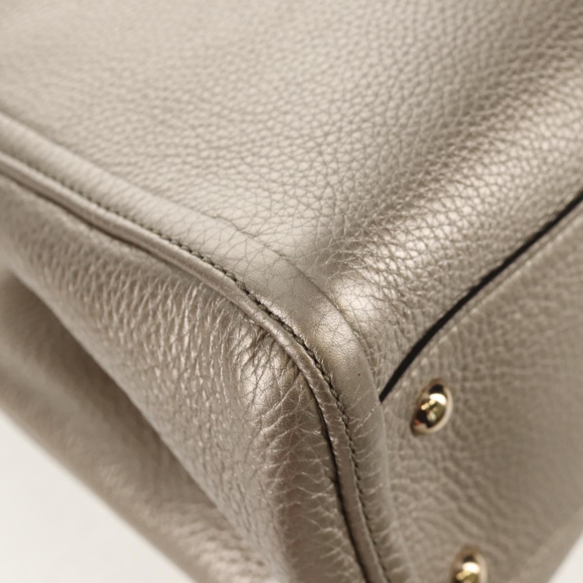 GUCCI Soho Hand Bag Leather 2way Champagne Gold Gold 336751 Auth am9635V