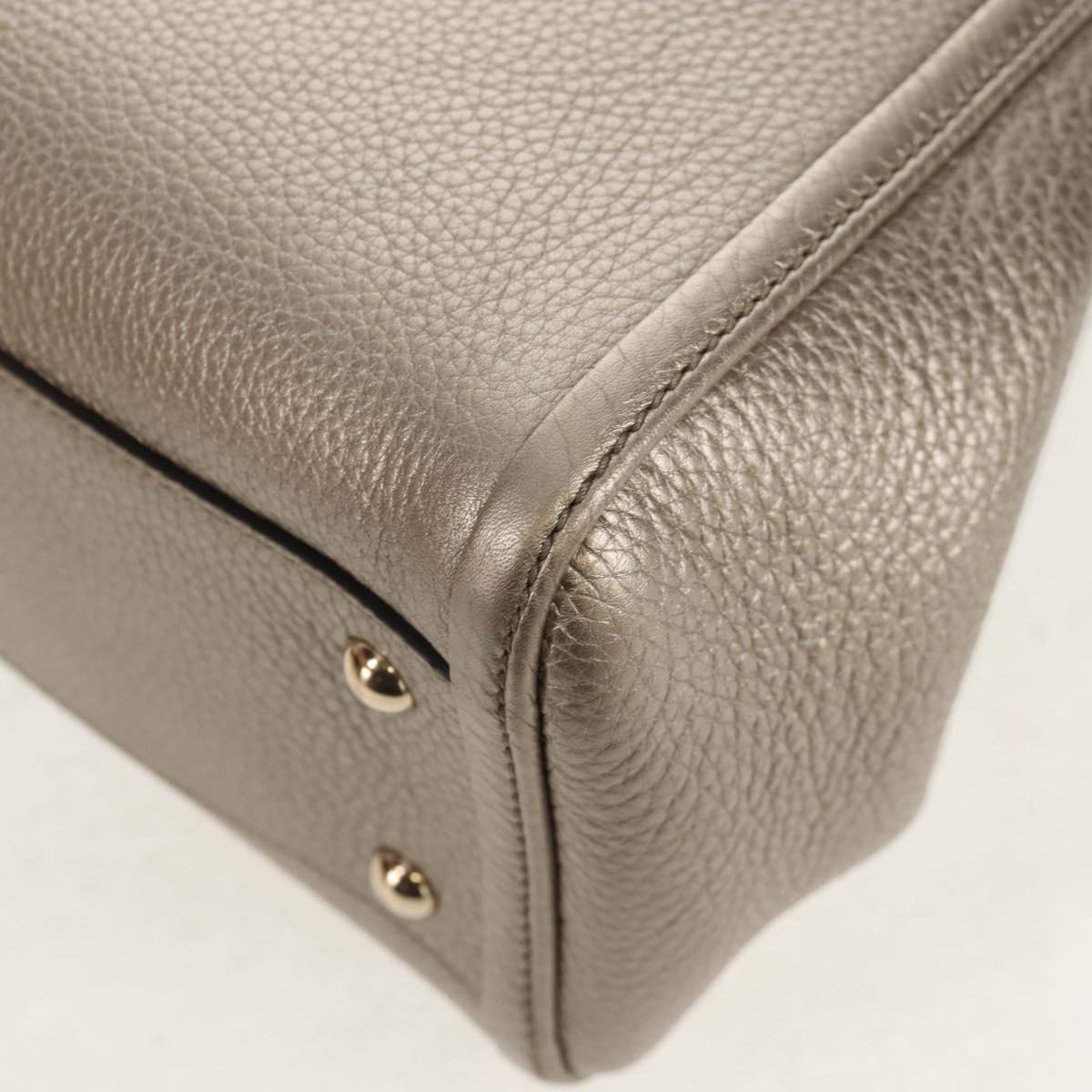 GUCCI Soho Hand Bag Leather 2way Champagne Gold Gold 336751 Auth am9635V