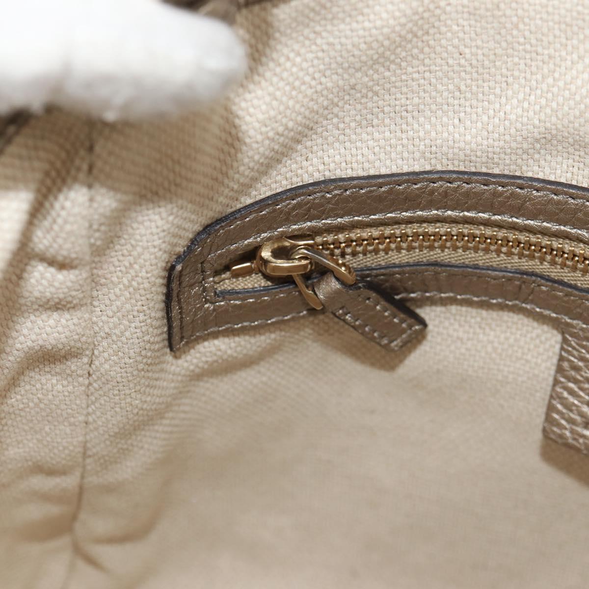 GUCCI Soho Hand Bag Leather 2way Champagne Gold Gold 336751 Auth am9635V