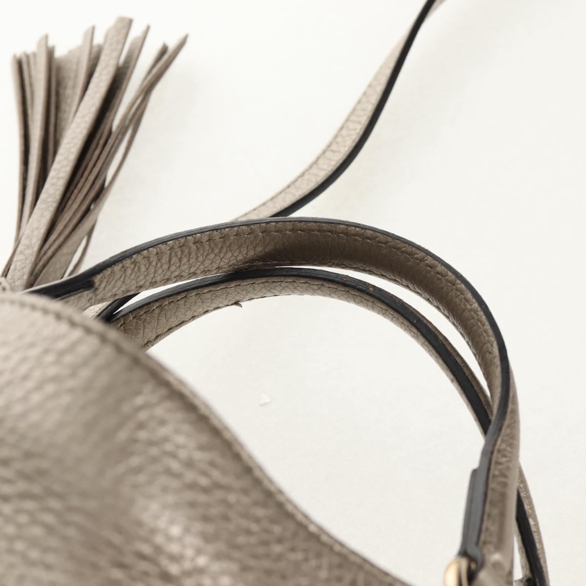 GUCCI Soho Hand Bag Leather 2way Champagne Gold Gold 336751 Auth am9635V