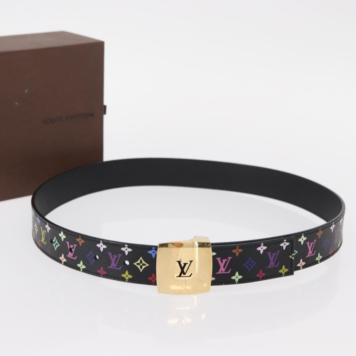 LOUIS VUITTON Multicolor Ceinture Care Belt 70-80 Black M9271 LV Auth am9640