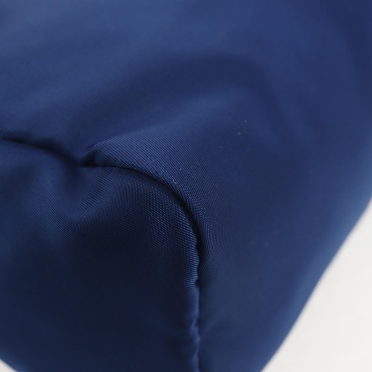 PRADA Pouch Nylon Blue Silver Auth am9642V