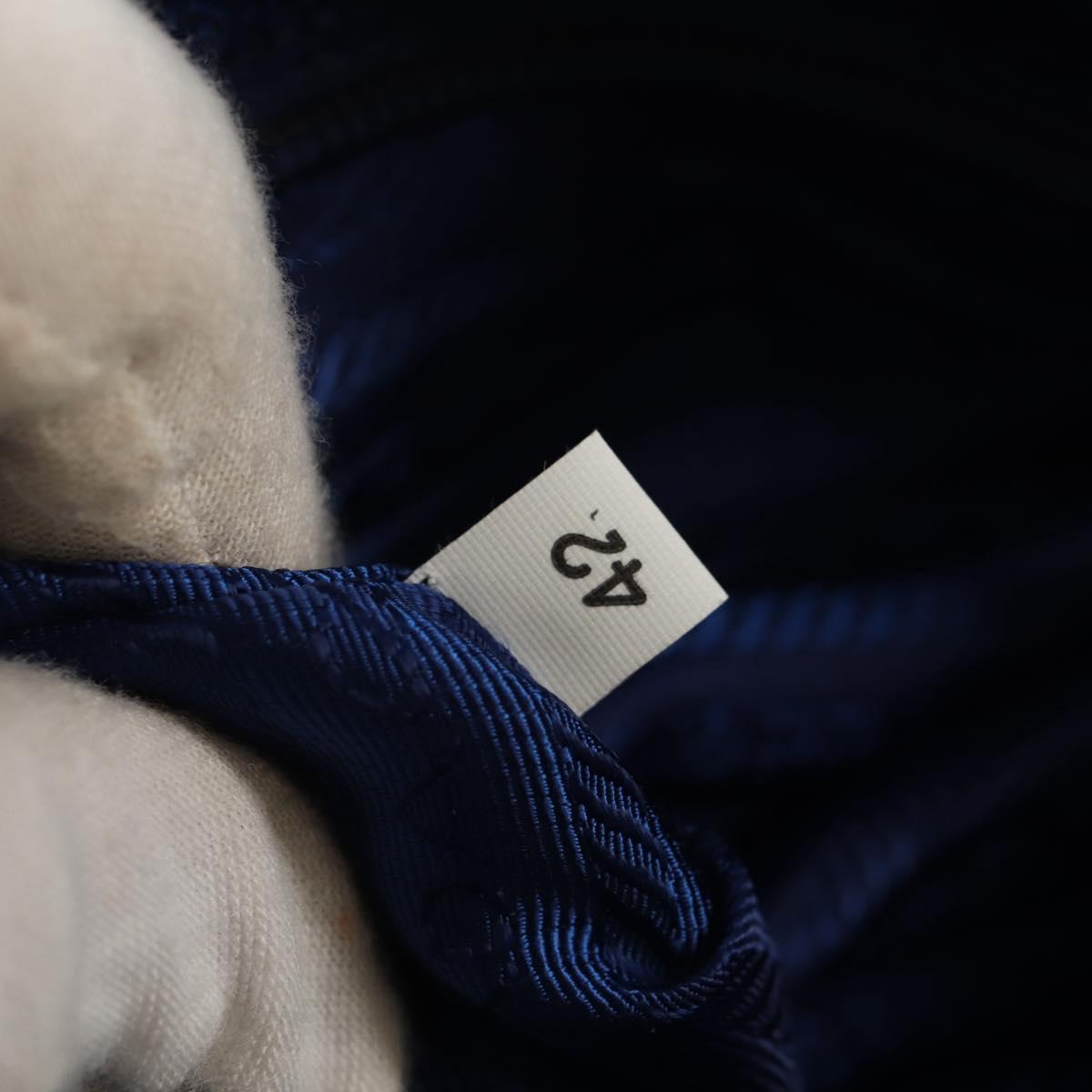 PRADA Pouch Nylon Blue Silver Auth am9642V