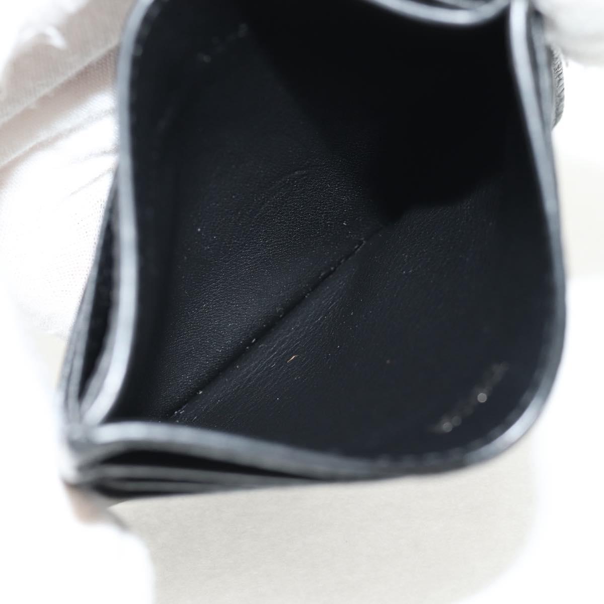 Christian Dior Card Case Leather Black Auth am9643V