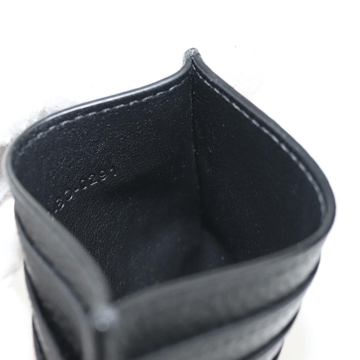 Christian Dior Card Case Leather Black Auth am9643V
