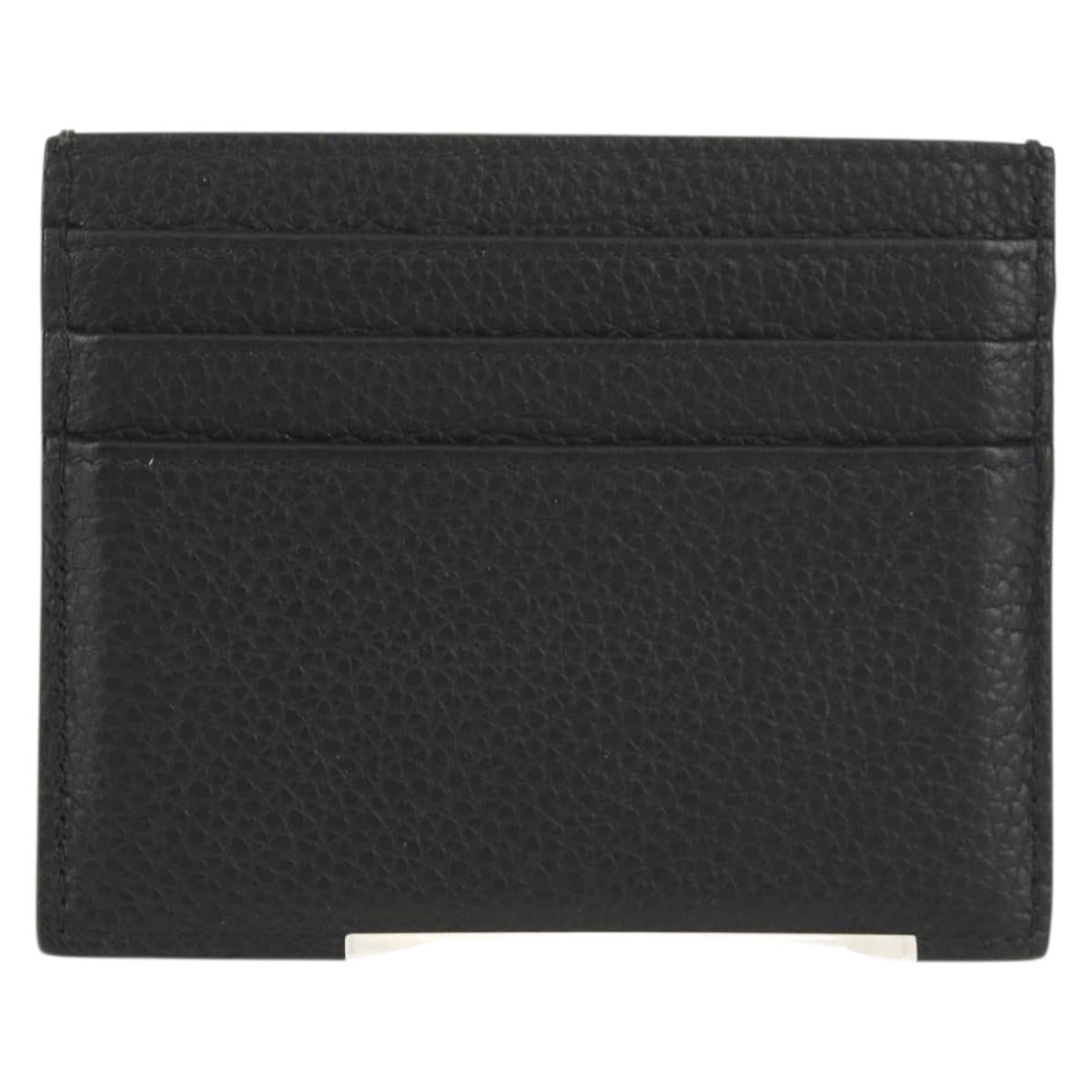 Christian Dior Card Case Leather Black Auth am9643V