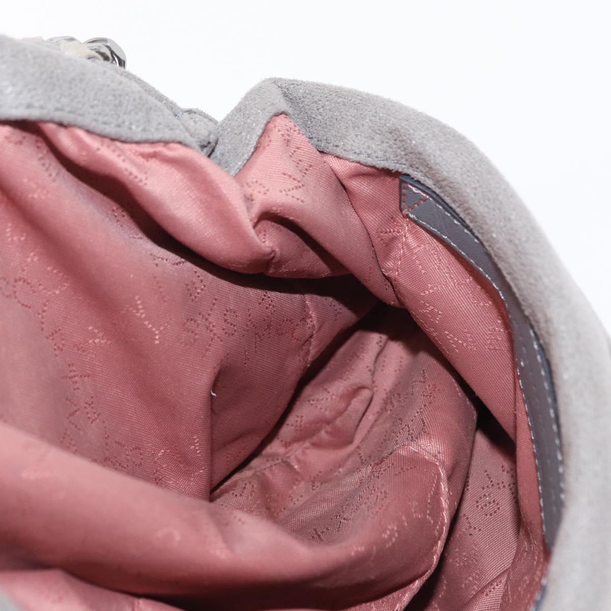 Stella MacCartney Chain Falabella Bag polyester Gray Silver 371223 Auth am9648