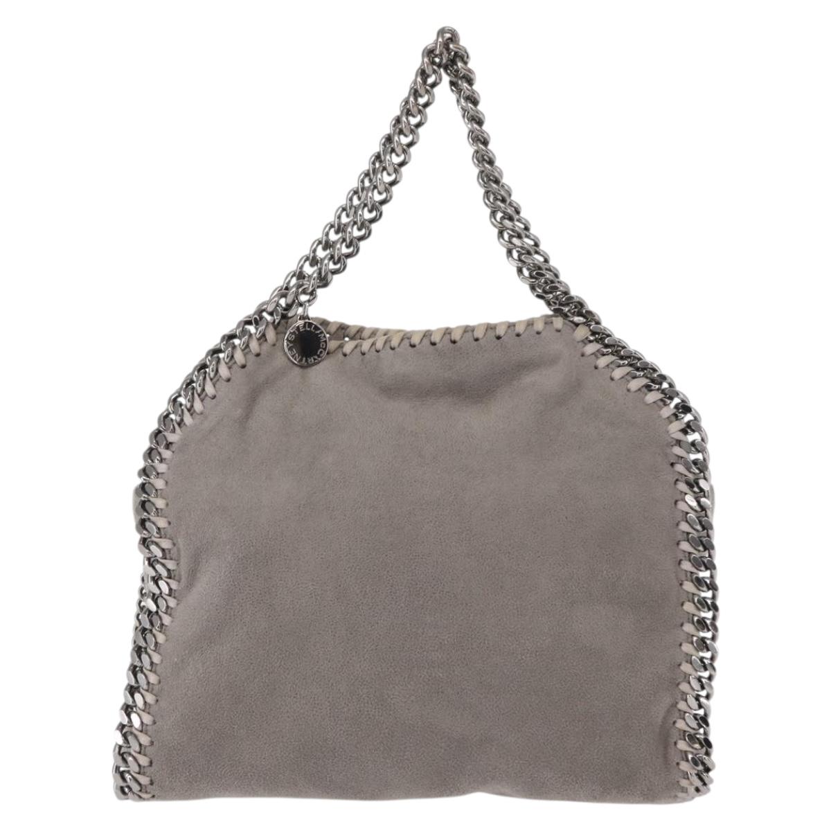 Stella MacCartney Chain Falabella Bag polyester Gray Silver 371223 Auth am9648