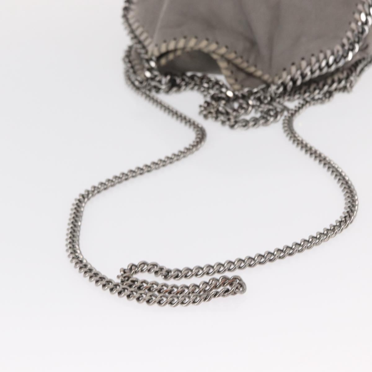 Stella MacCartney Chain Falabella Bag polyester Gray Silver 371223 Auth am9648