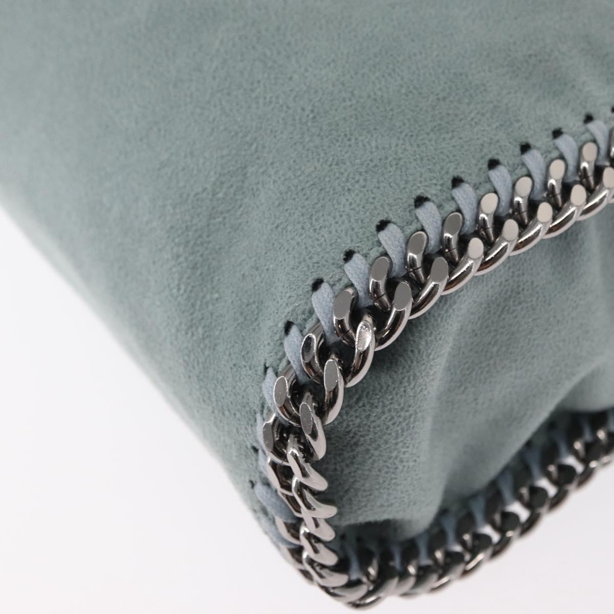 Stella MacCartney Falabella Chain Bag Suede Light Blue Silver 371223 Auth am9649