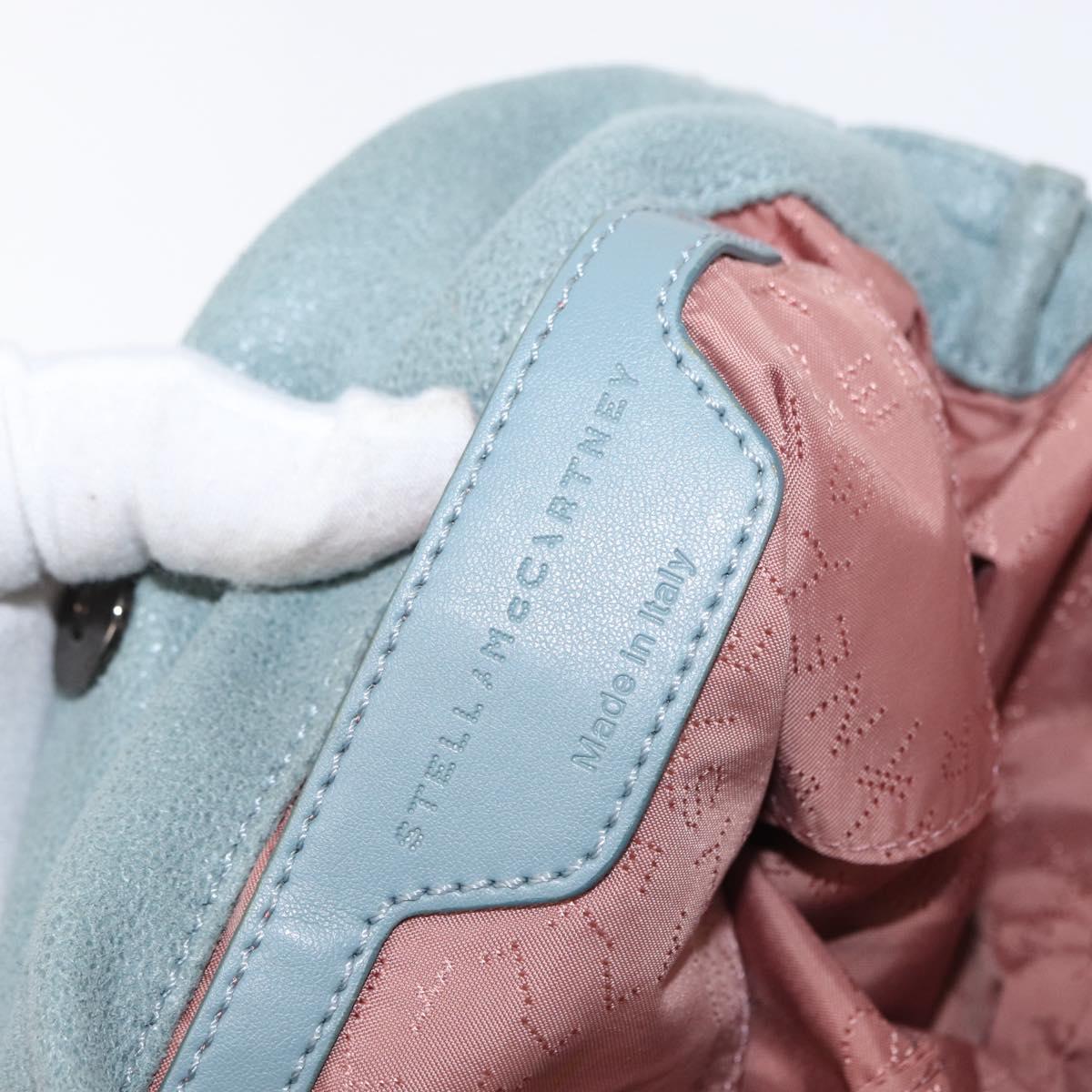 Stella MacCartney Falabella Chain Bag Suede Light Blue Silver 371223 Auth am9649