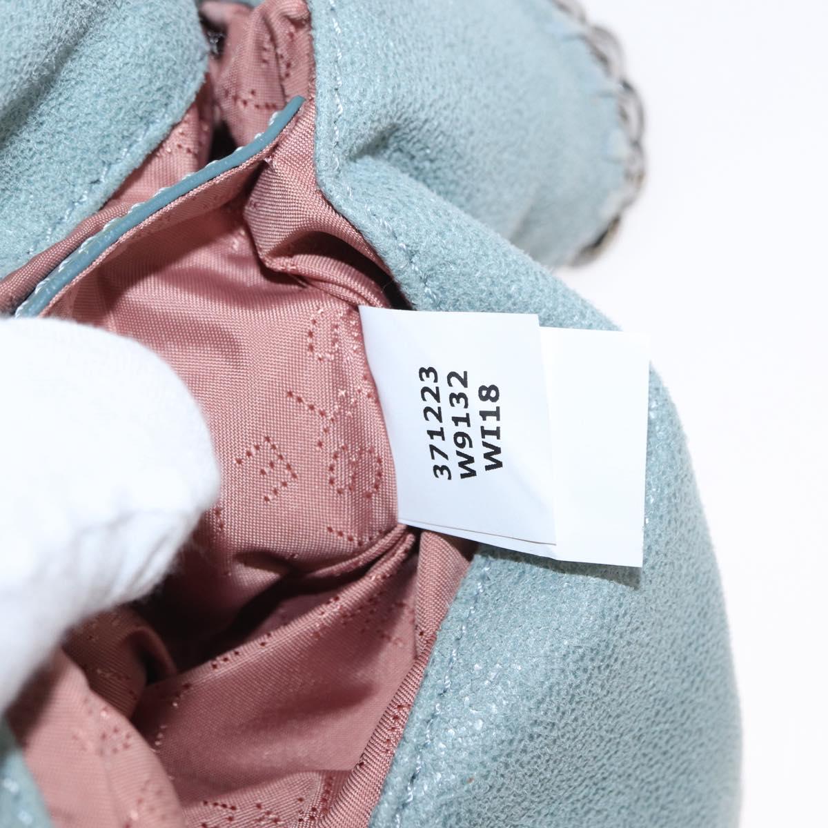 Stella MacCartney Falabella Chain Bag Suede Light Blue Silver 371223 Auth am9649