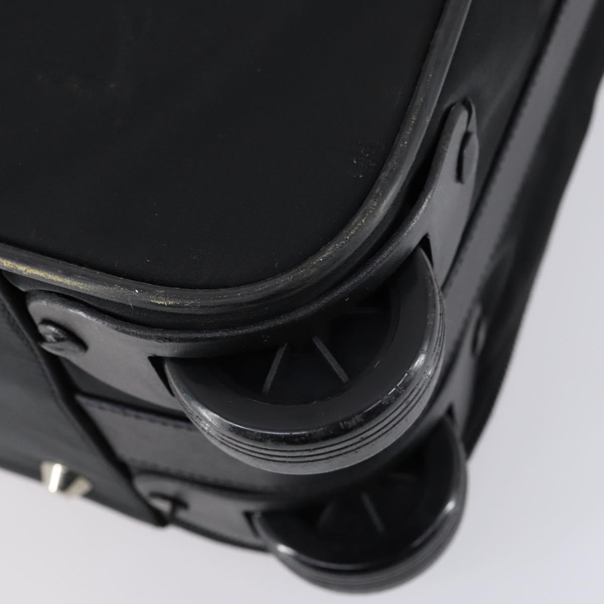 PRADA Trunk Nylon Black Silver Auth am9650