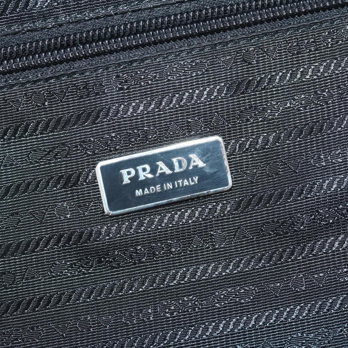 PRADA Trunk Nylon Black Silver Auth am9650