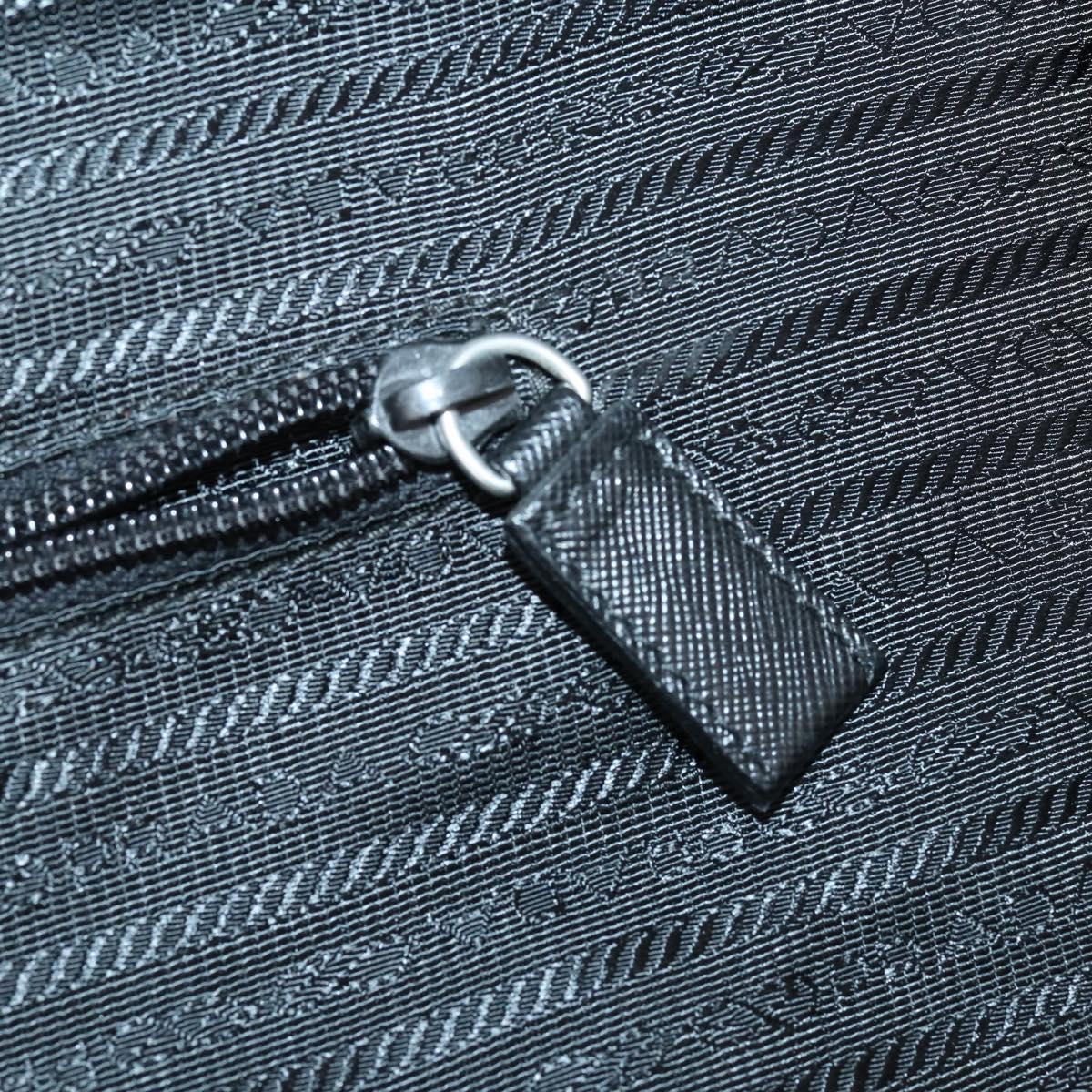 PRADA Trunk Nylon Black Silver Auth am9650
