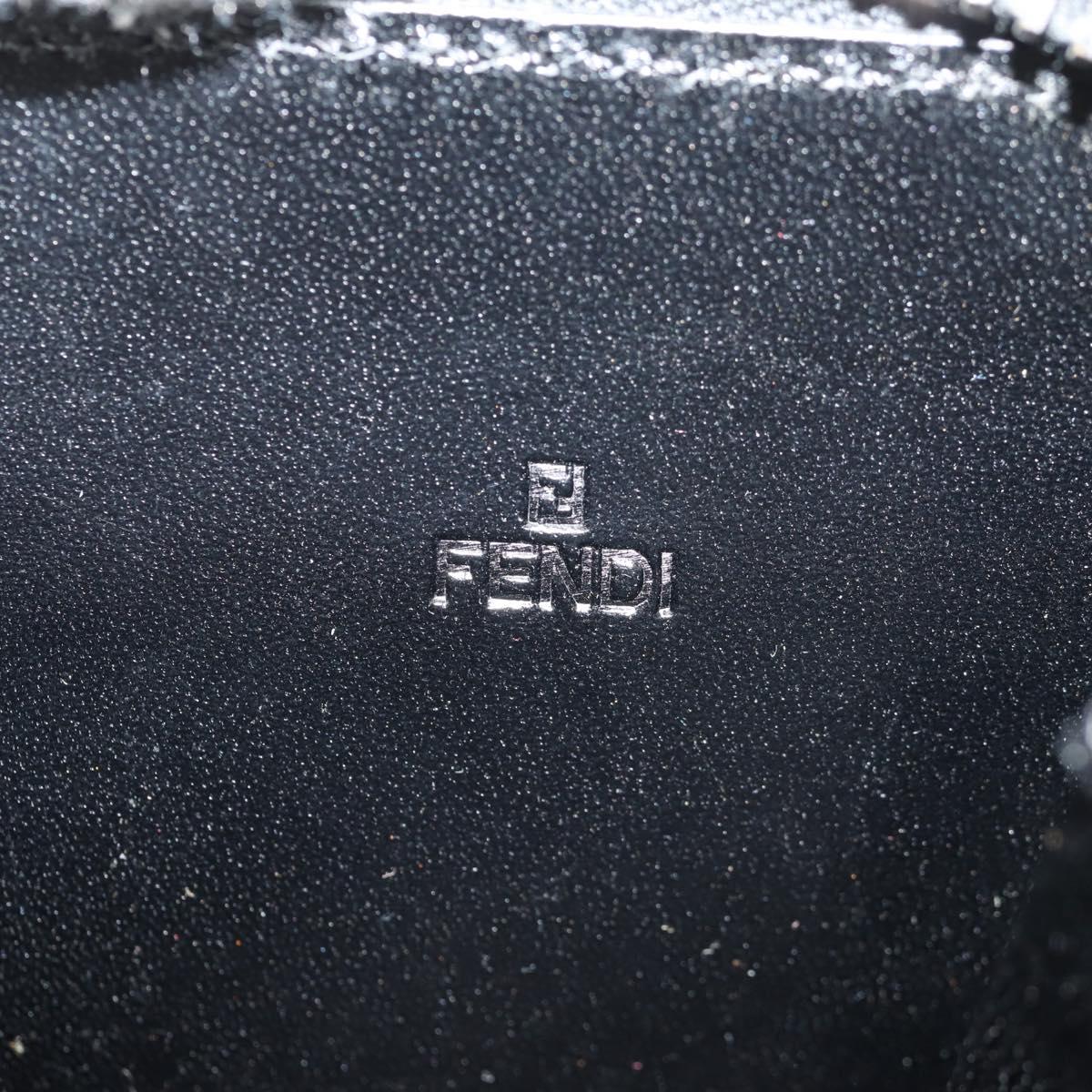 FENDI Zucchino Canvas Coin Purse Red Silver Auth am9652A