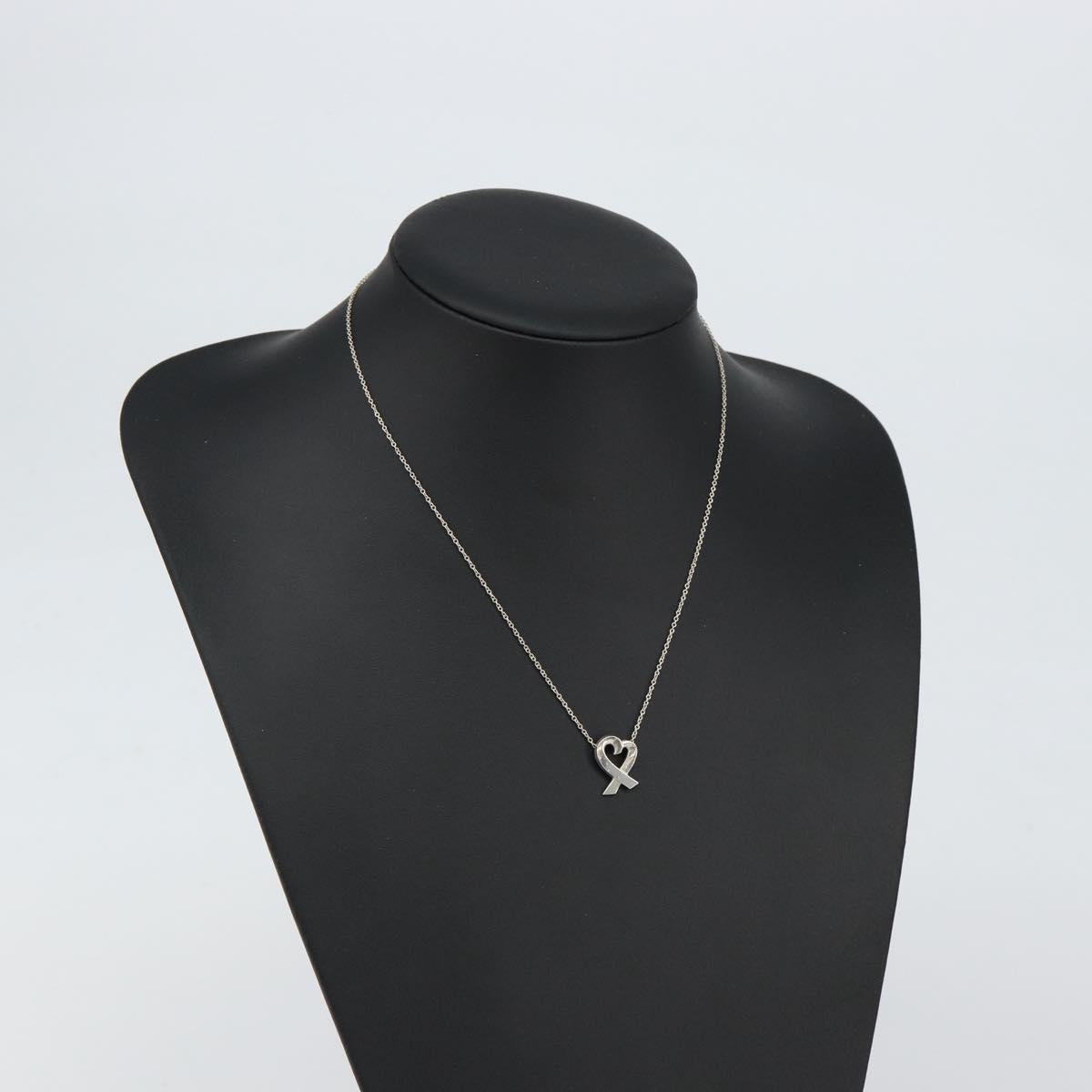 TIFFANY&Co. Loving Heart Necklace Ag925 Silver Auth am9653
