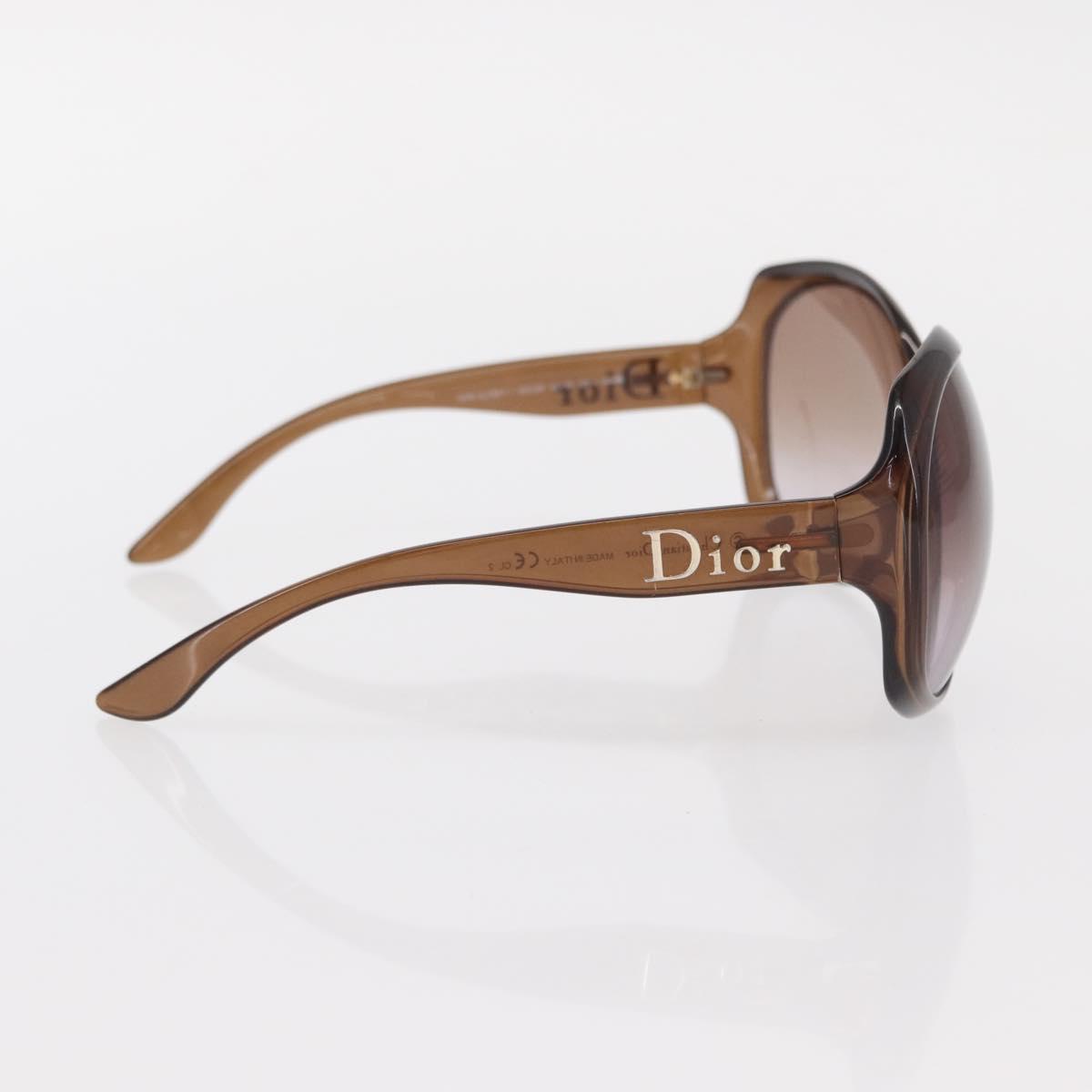 Christian Dior Glossy 1 Sunglasses plastic Brown Auth am9655