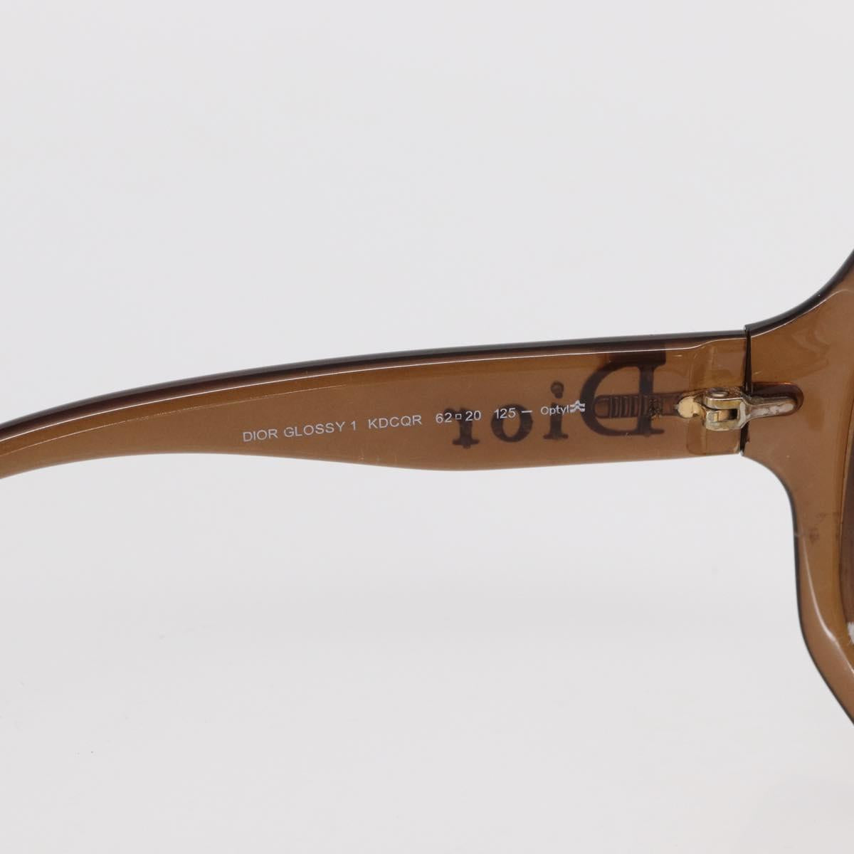 Christian Dior Glossy 1 Sunglasses plastic Brown Auth am9655