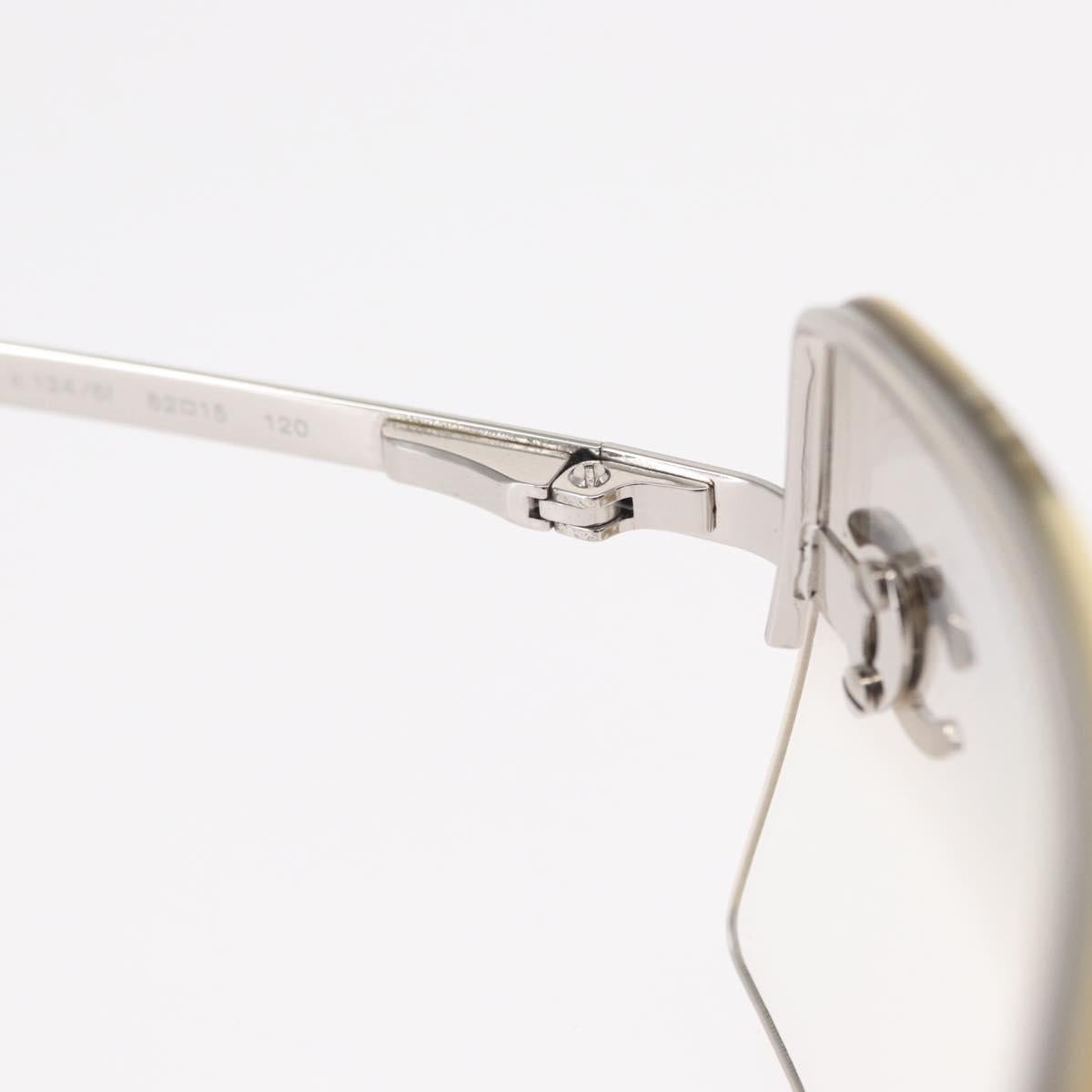 CHANEL COCO Mark Sunglasses metal Silver CC Auth am9658V