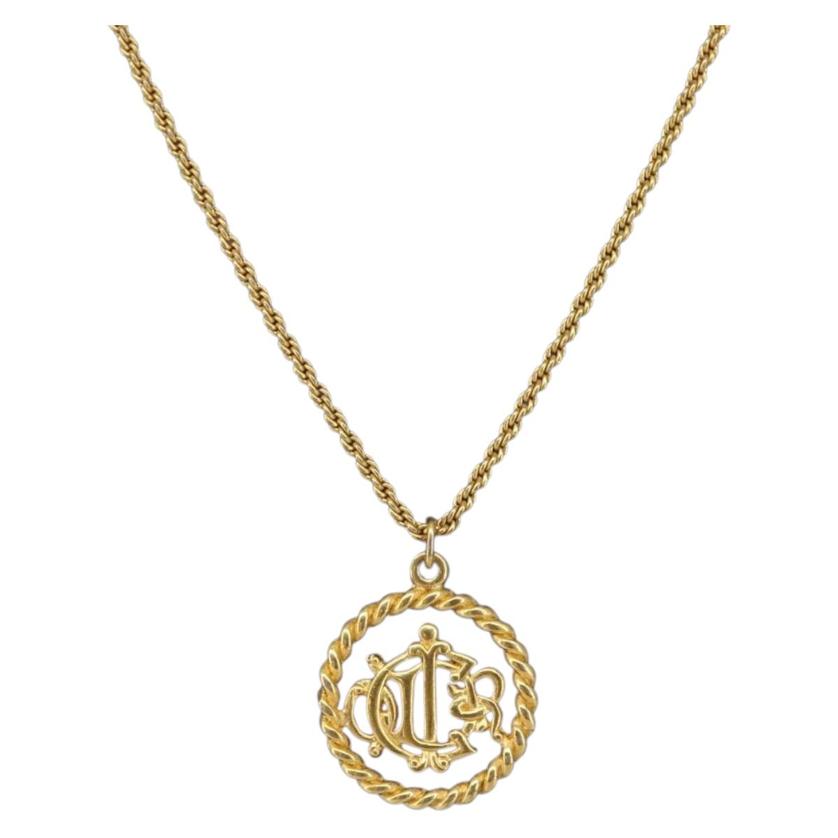 Christian Dior Necklace metal Gold Auth am9660