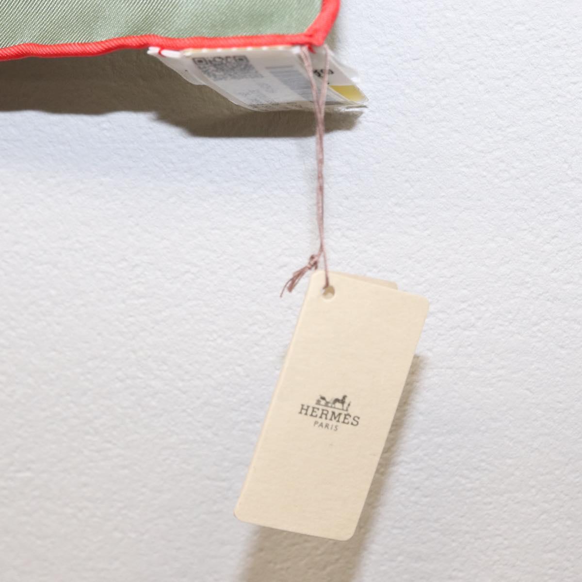 HERMES Carre 90 Scarf Silk ""PRECIOUS PARADISE"" Green Auth am9665M