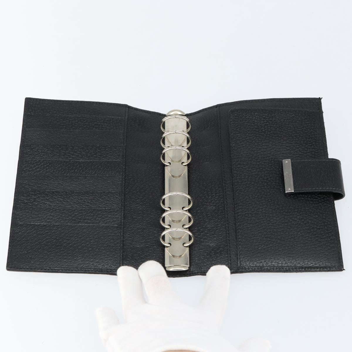 GUCCI GG Canvas Agenda Day Planner Cover Black 115241 Auth am9669