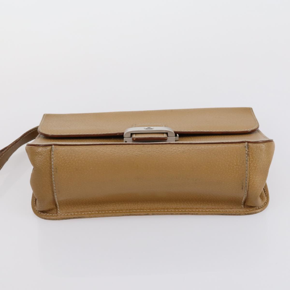 Salvatore Ferragamo Shoulder Bag Leather 3 Set Bordeaux Silver beige Auth am9685