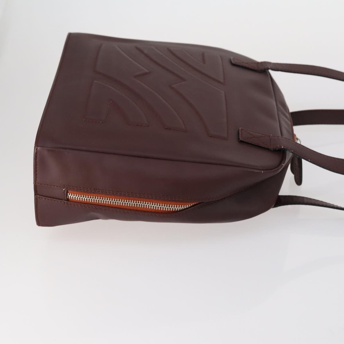 Salvatore Ferragamo Shoulder Bag Leather 3 Set Bordeaux Silver beige Auth am9685