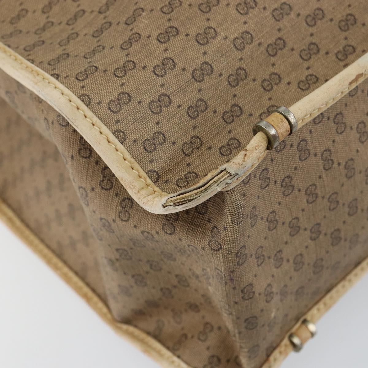 GUCCI Micro GG Supreme Tote Bag PVC Beige Gold Auth am9689