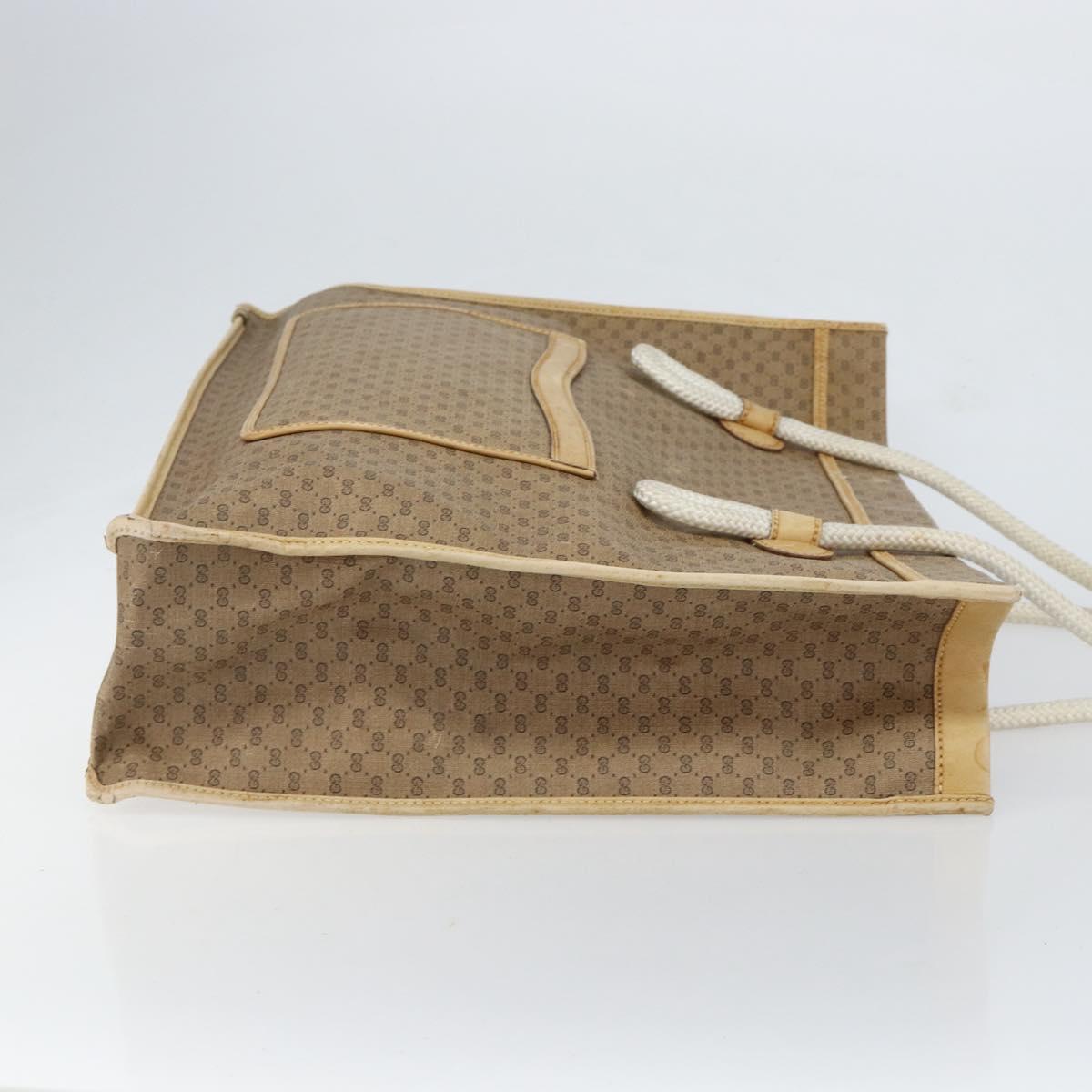 GUCCI Micro GG Supreme Tote Bag PVC Beige Gold Auth am9689