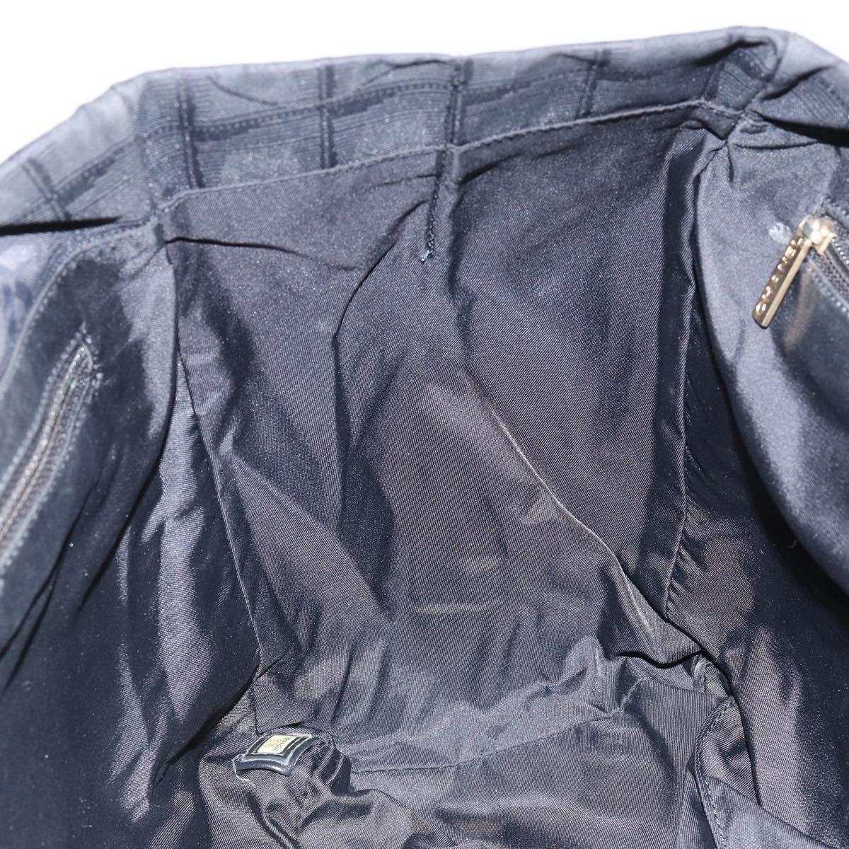 CHANEL New Travel Line Tote Bag Nylon Black gold CC Auth am9694