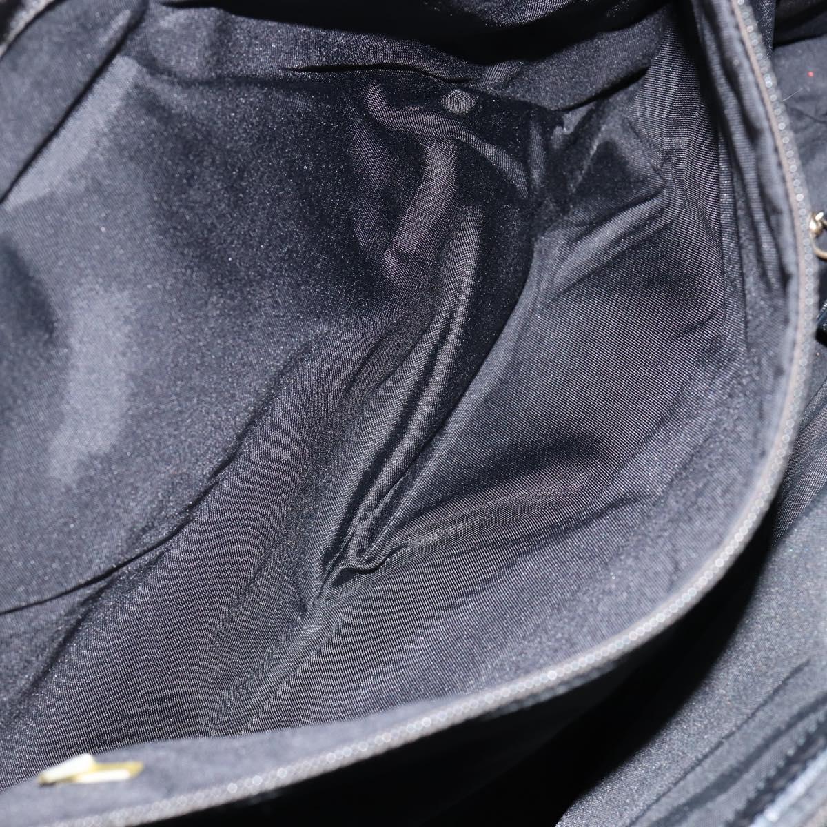 CHANEL New Travel Line Tote Bag Nylon Black gold CC Auth am9694