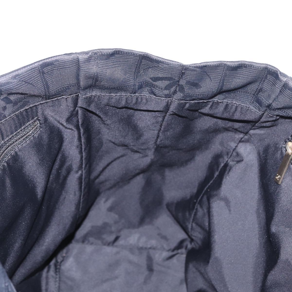 CHANEL New Travel Line Tote Bag Nylon Black gold CC Auth am9695