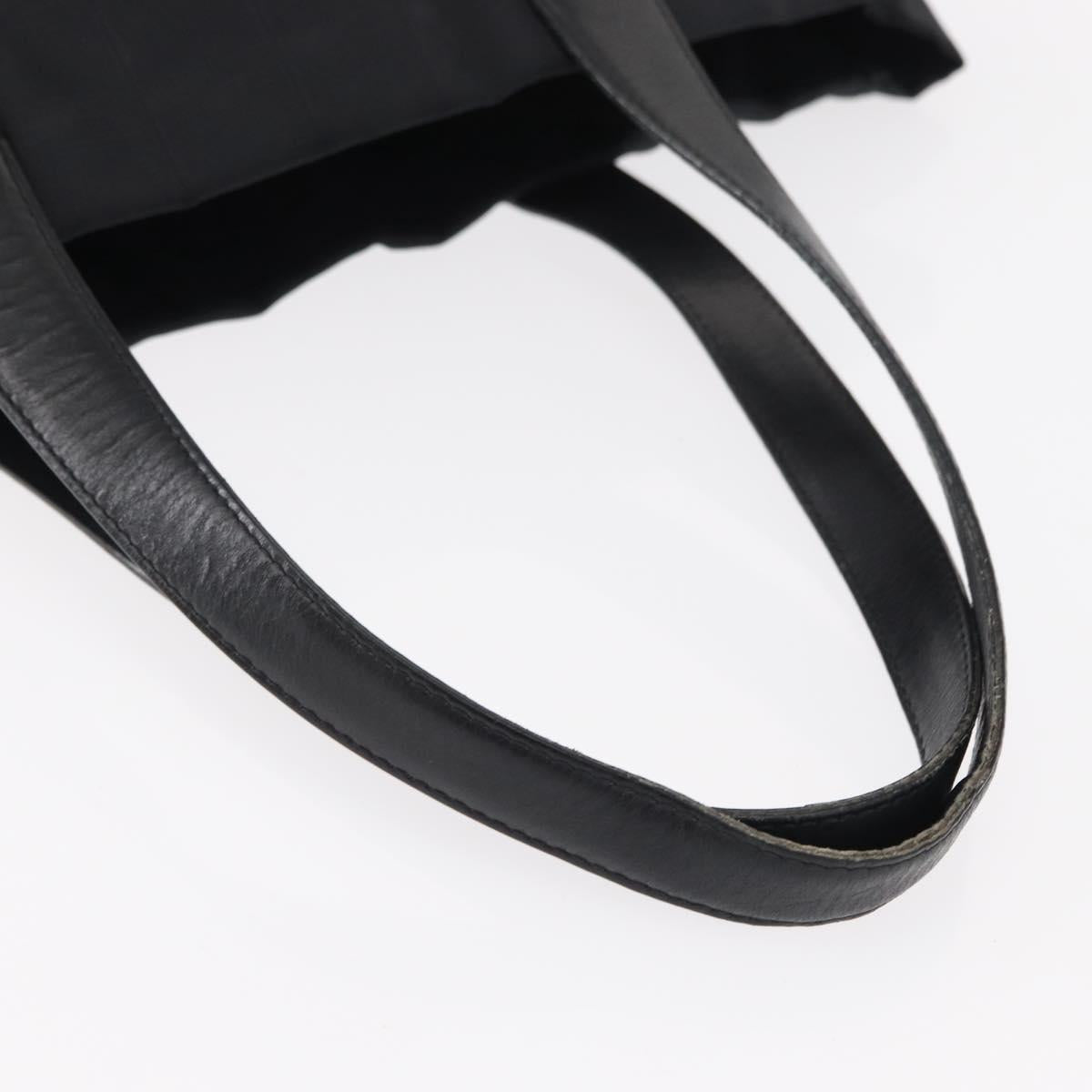 CHANEL New Travel Line Tote Bag Nylon Black gold CC Auth am9695